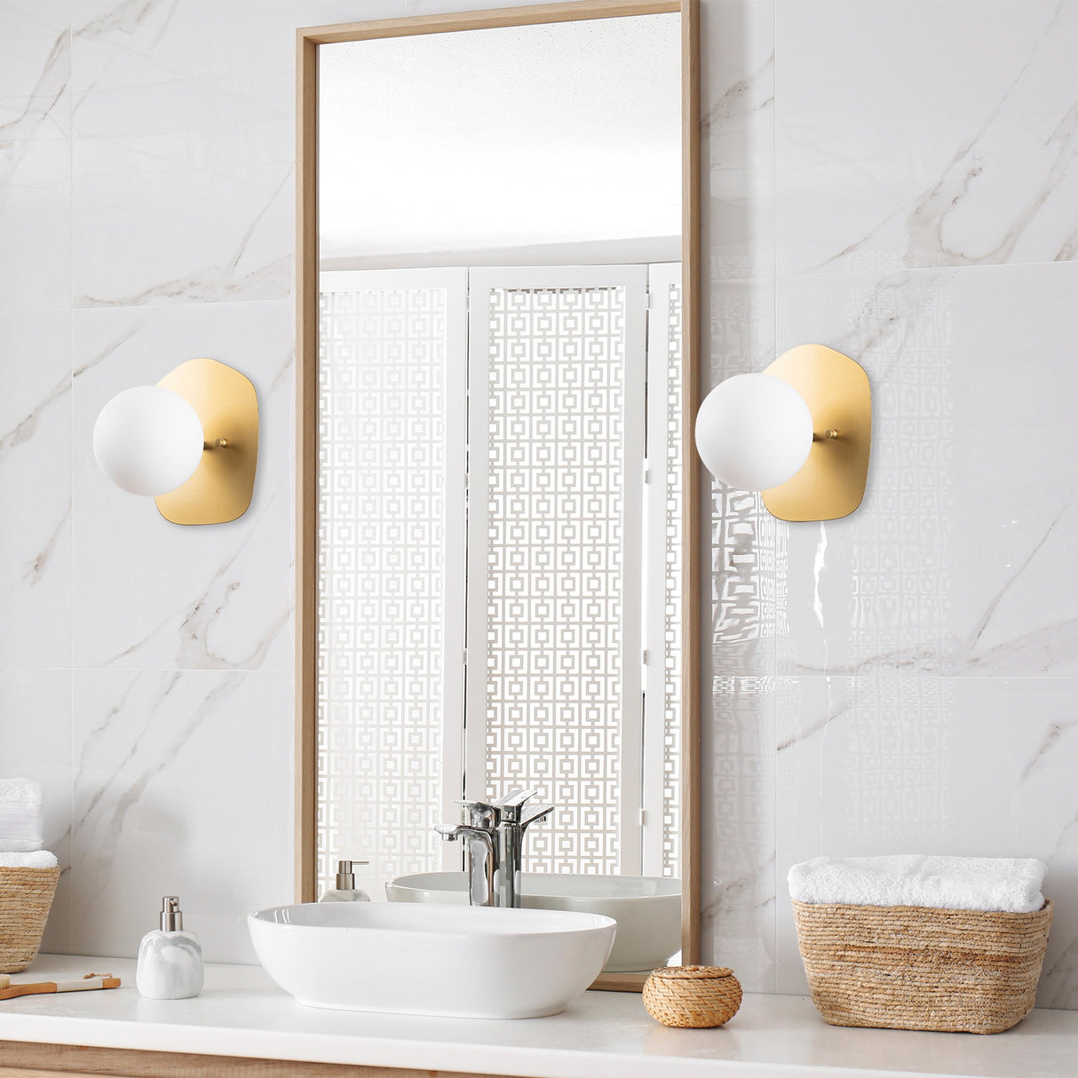 Applique 1 lumière Or Verre Axel