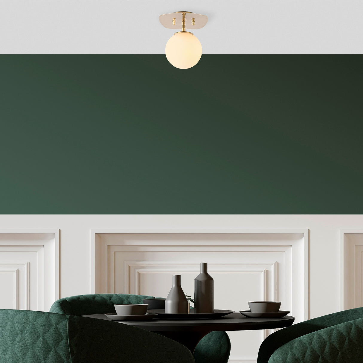 Plafonnier 1 lumière Or Verre Axel