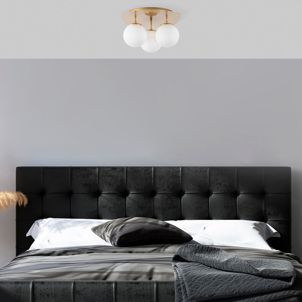 Plafonnier 3 lumières Or Verre Axel