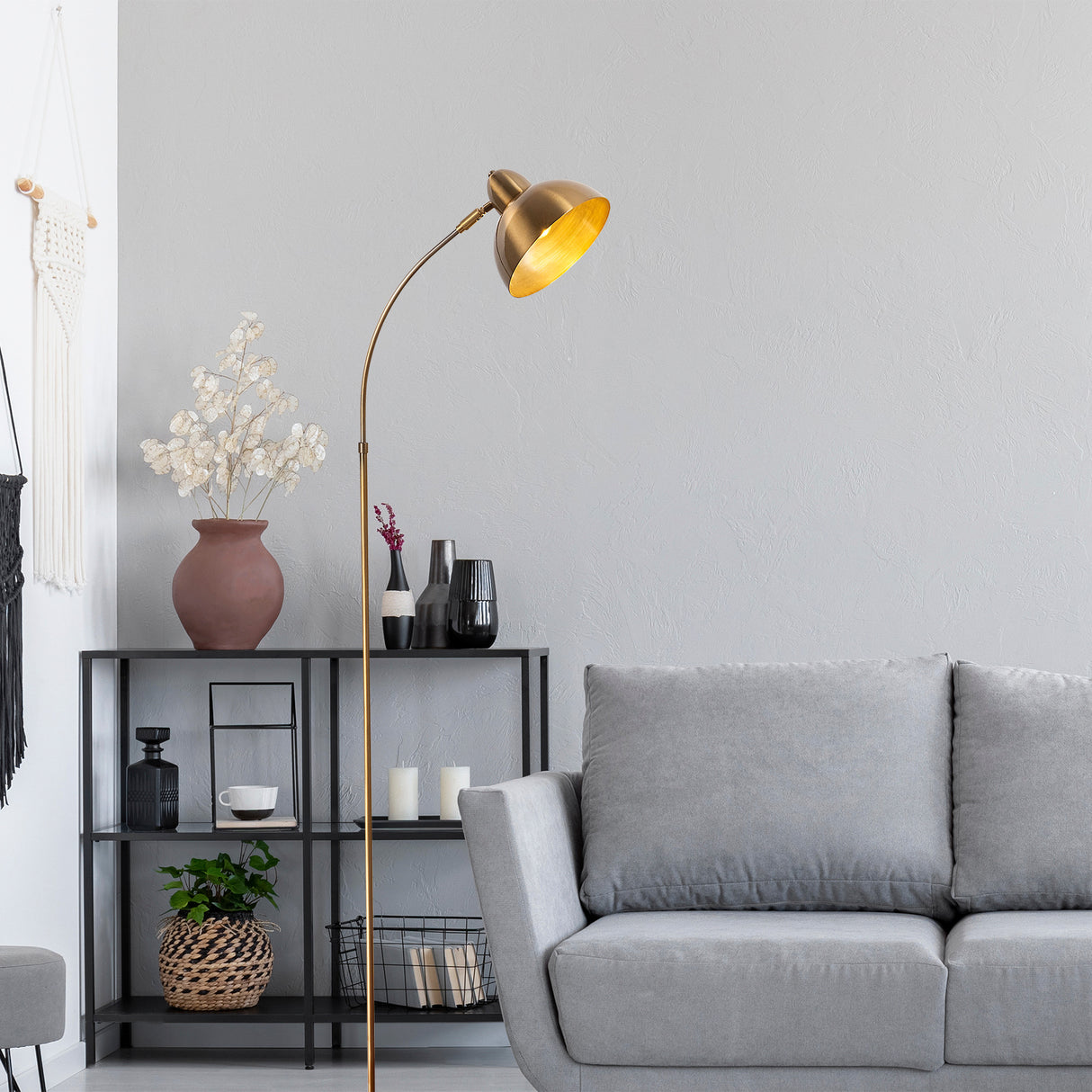 Lamp de sol en métal couleur bronze Bane