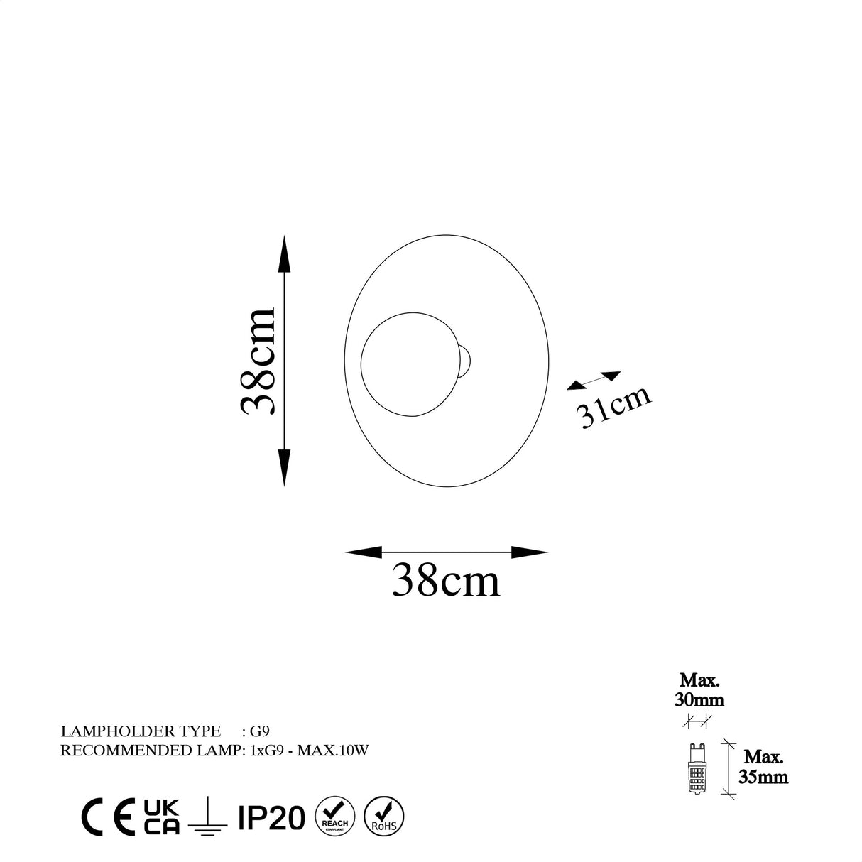 Applique cuivre 38 cm métal Elevate