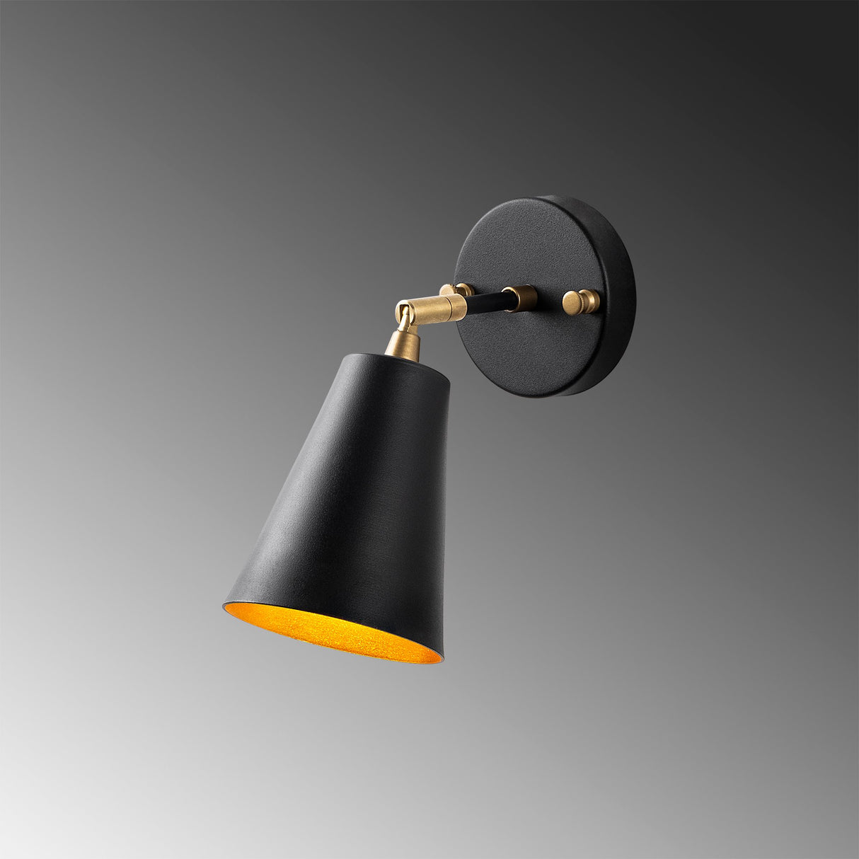 Applique Noir Or Verre Glacier