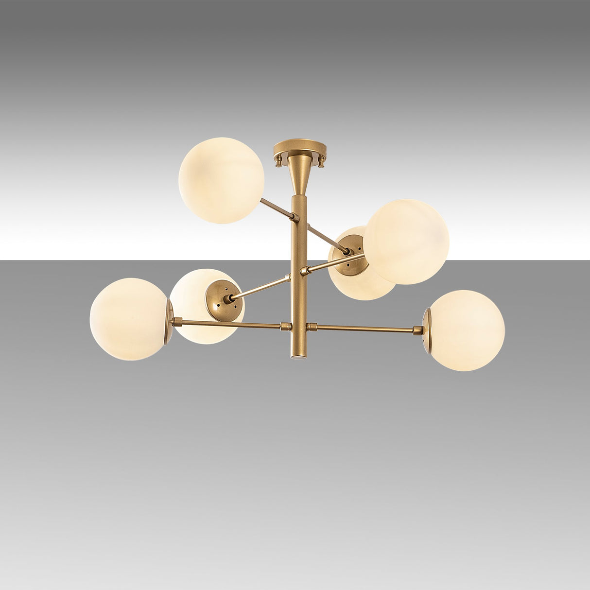 Suspension 6 lumières Or Métal Lustre
