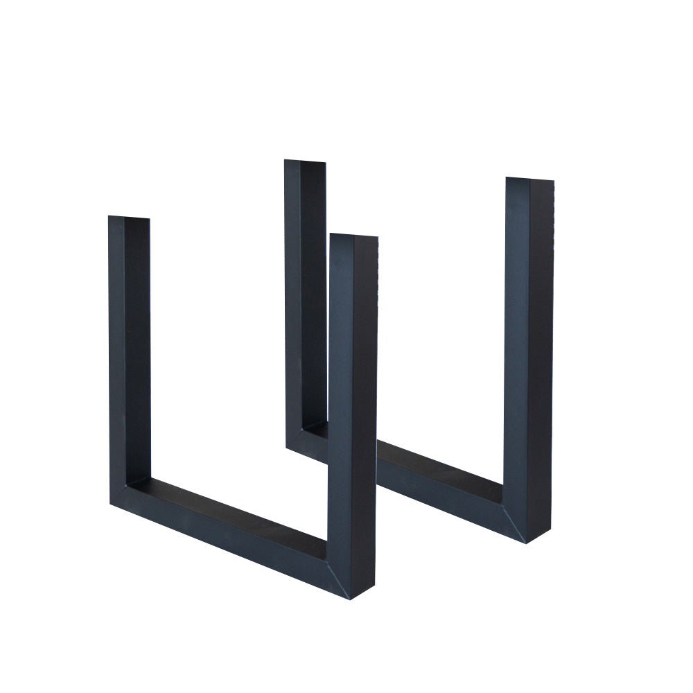 Ensemble de 2 pieds de table U-pied Noir Métal