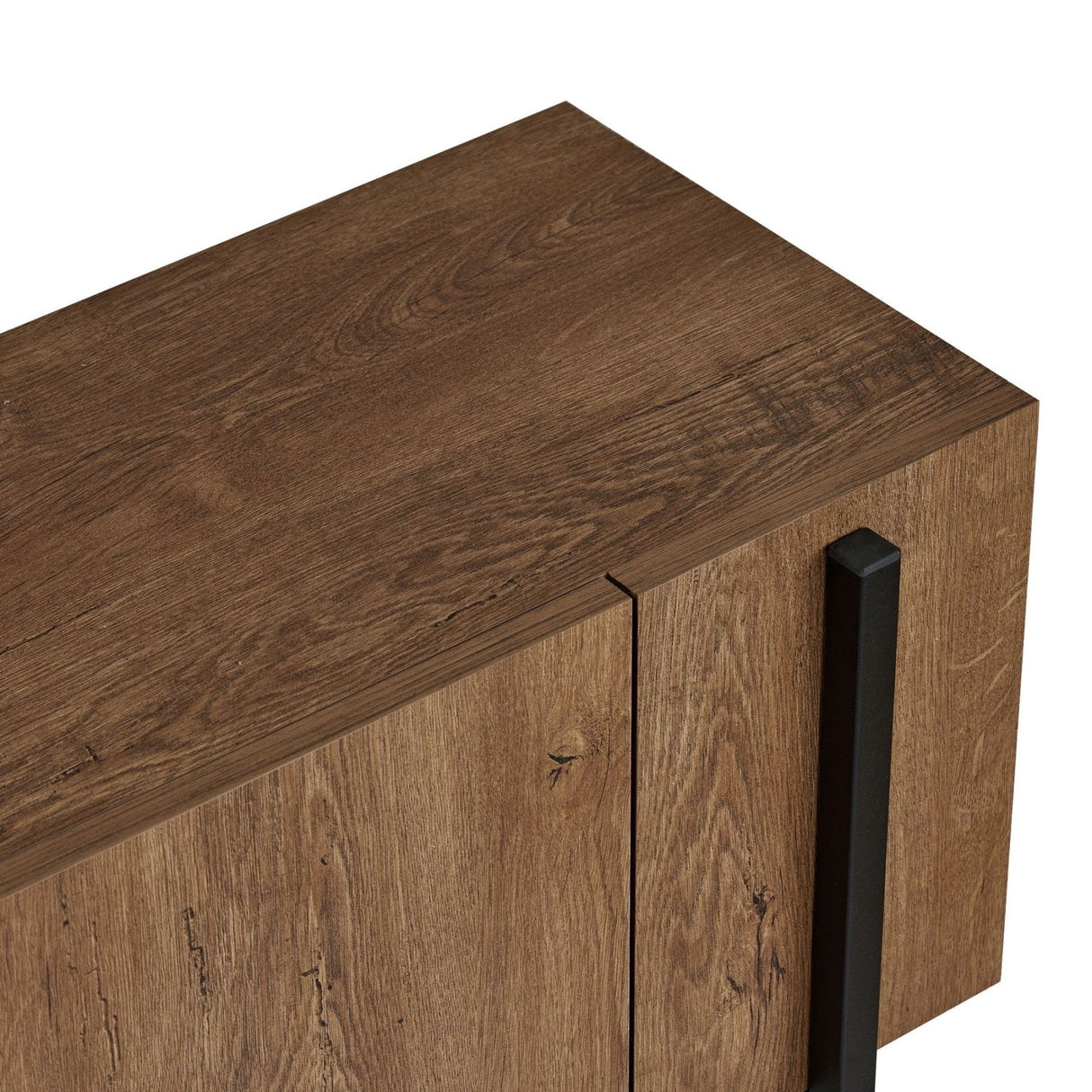 Meuble TV Nexus aspect chêne noir 180 cm Kafkas aspect chêne / Bois mélaminé Noir