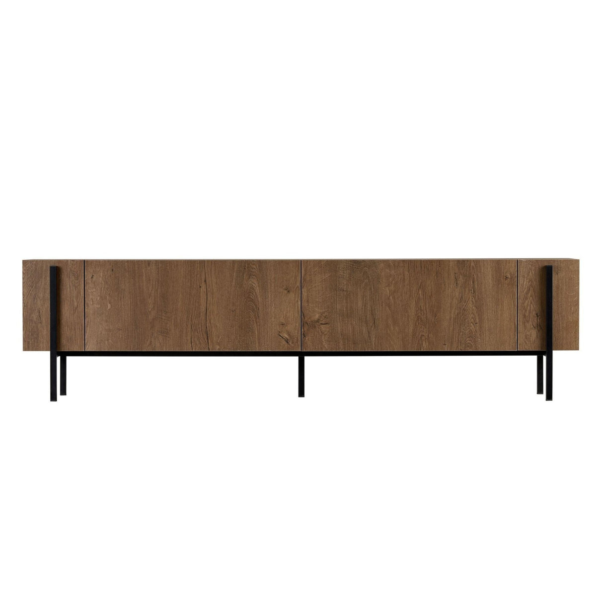 Meuble TV Nexus aspect chêne noir 180 cm Kafkas aspect chêne / Bois mélaminé Noir