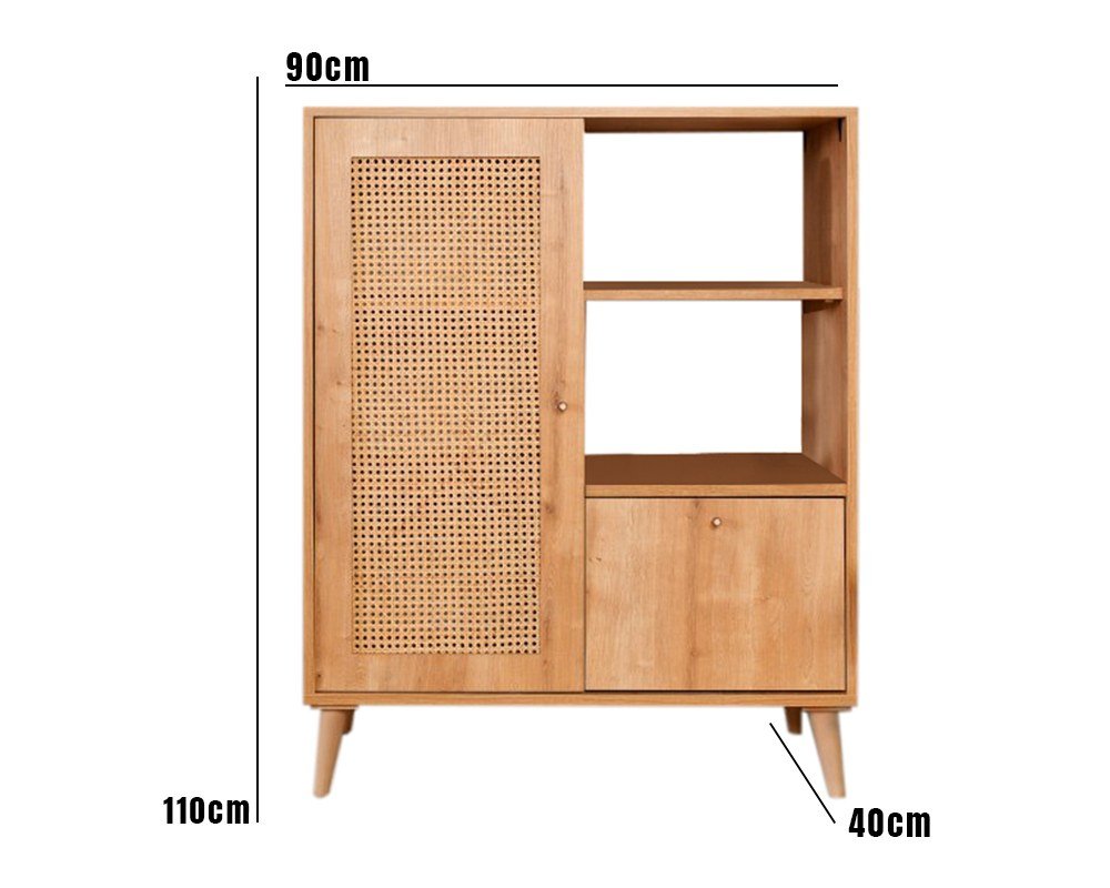 Armoire murale Hazeran Multi Oak Beech Wood 40x110x cm