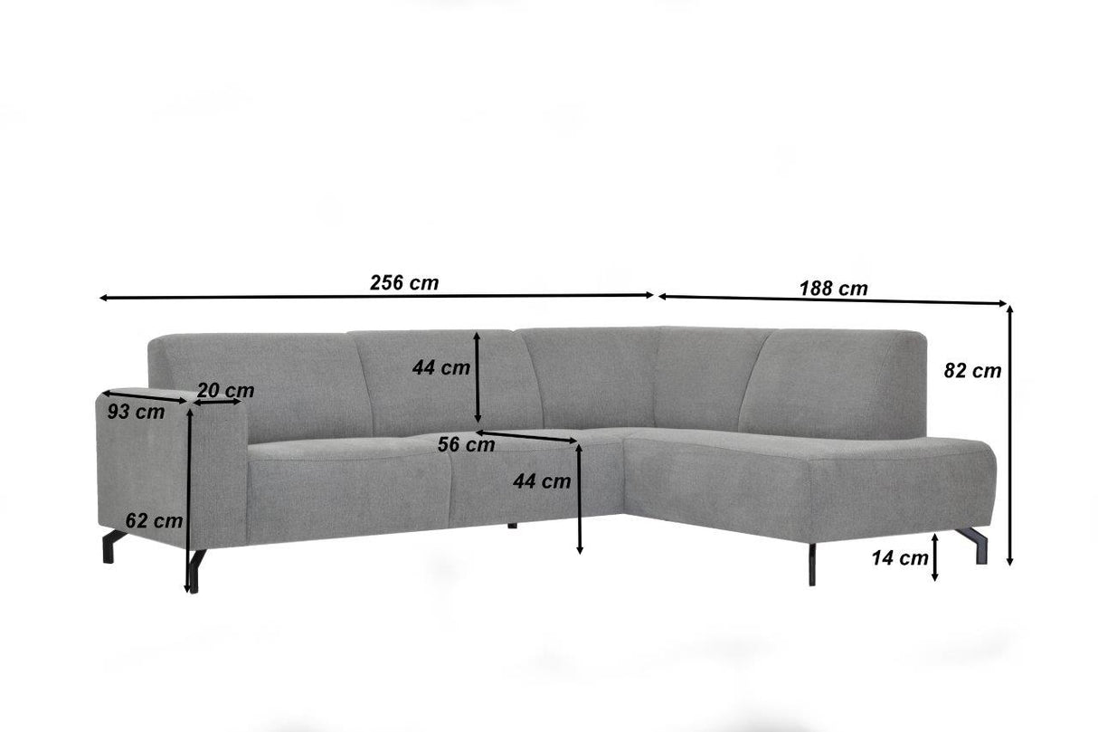 Fabric de canapé d'angle industriel Anthracite Vérone gauche