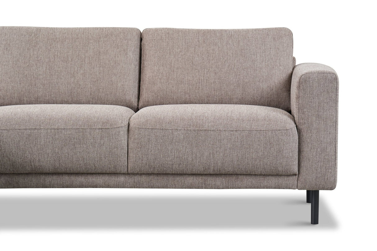 Canapé d'angle moderne à gauche en tissu taupe Aniko avec chaise longue 238x142x78 cm