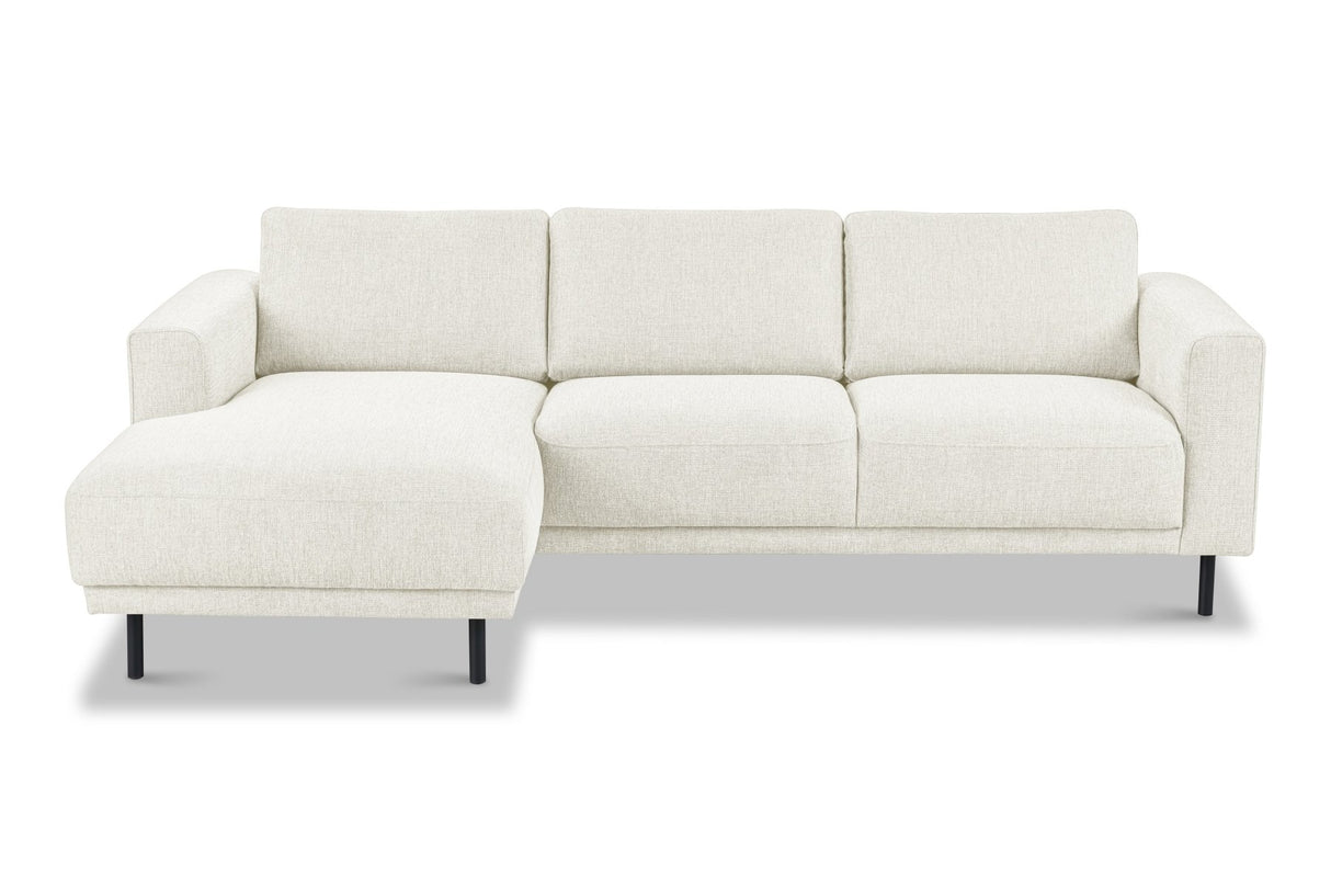 Canapé d'angle moderne à gauche en tissu beige Aniko avec chaise longue 238x142x78 cm