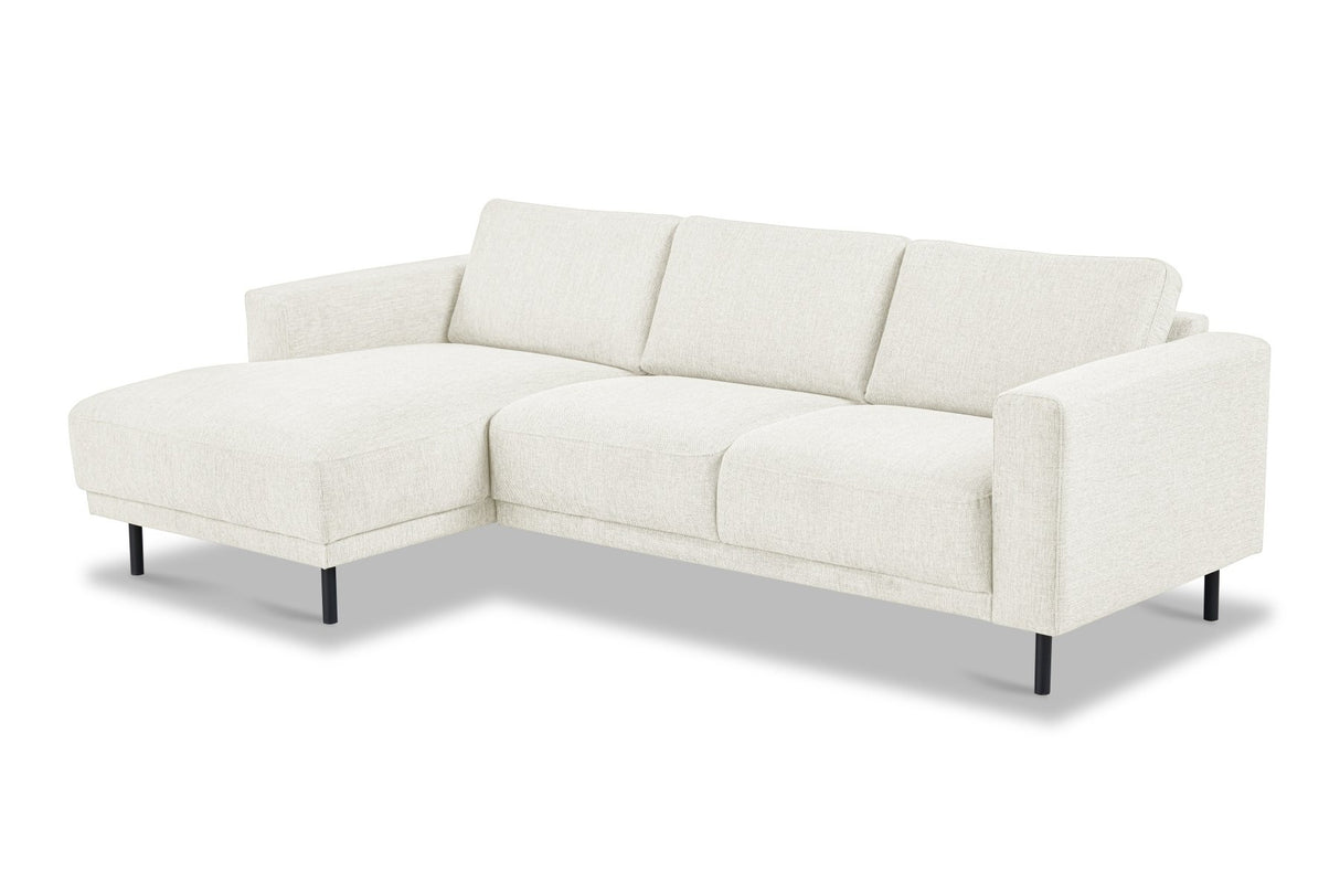 Canapé d'angle moderne à gauche en tissu beige Aniko avec chaise longue 238x142x78 cm