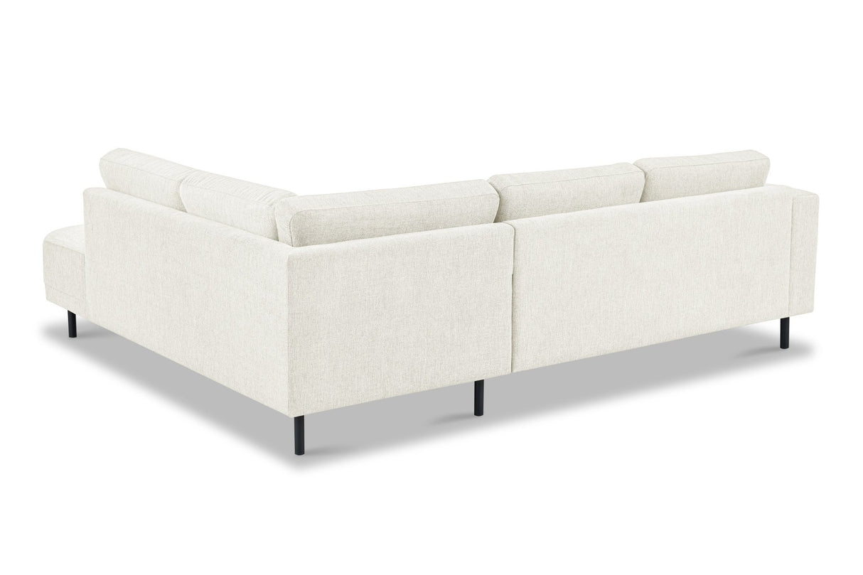 Canapé d'angle moderne 3 places droit beige en tissu Aniko avec chaise longue 240x197x78 cm