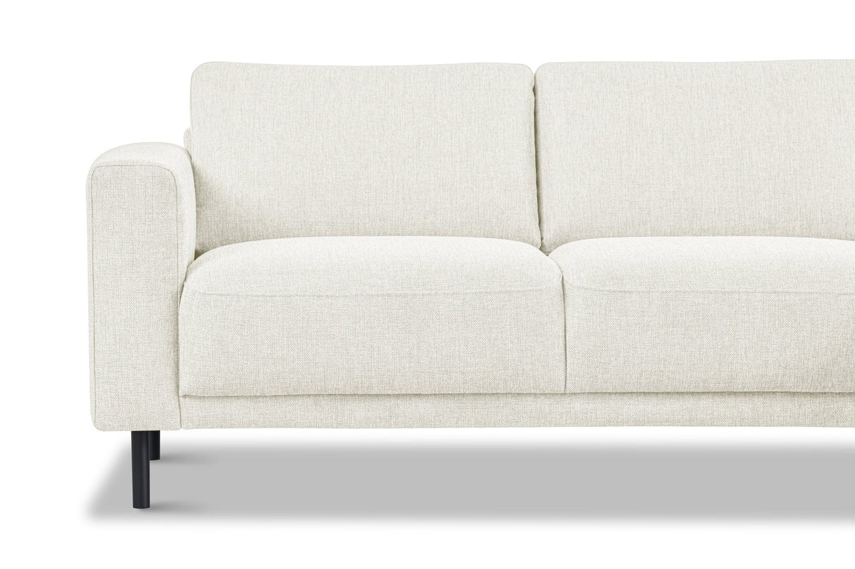 Canapé d'angle moderne droit beige en tissu Aniko avec chaise longue 238x142x78 cm