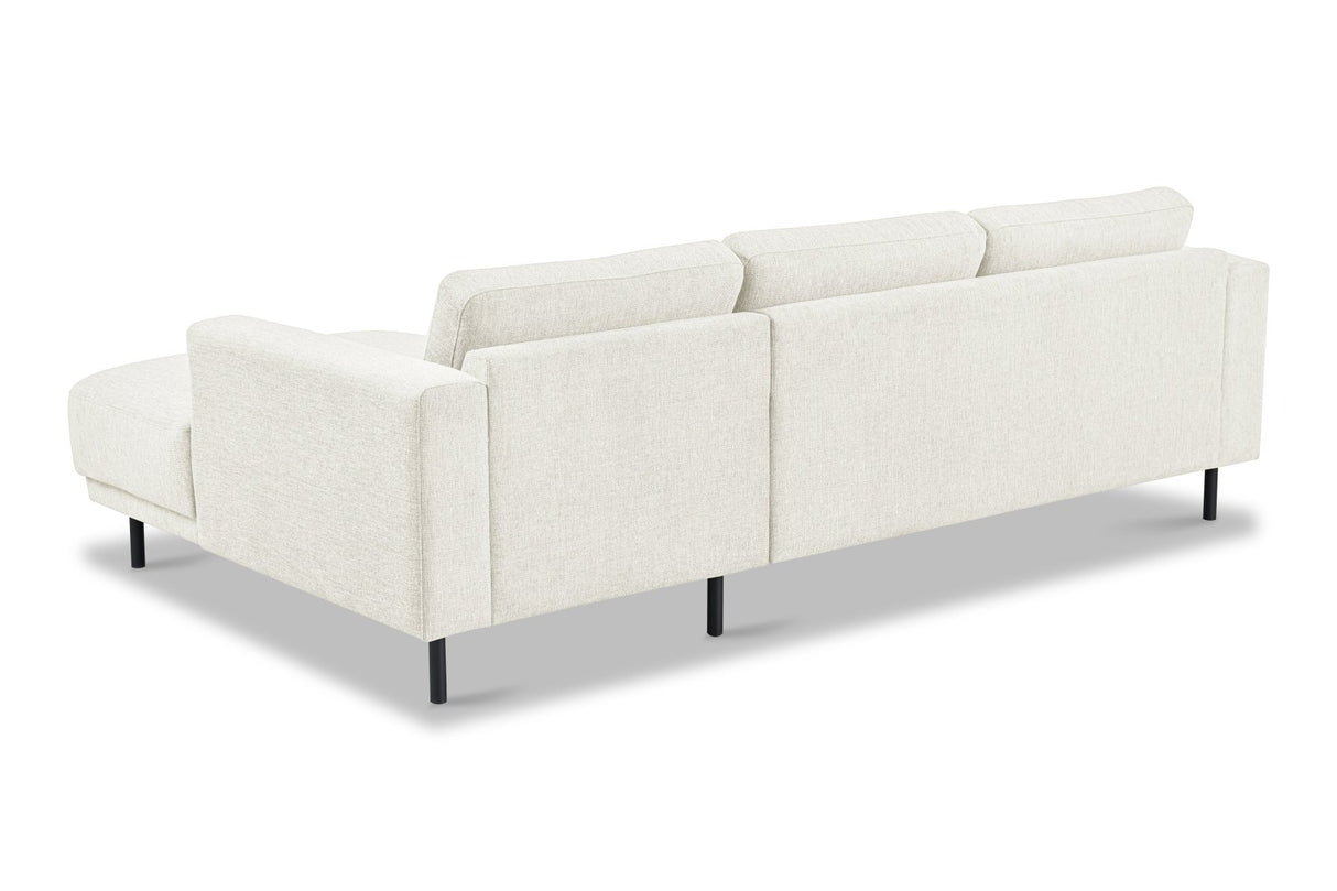 Canapé d'angle moderne droit beige en tissu Aniko avec chaise longue 238x142x78 cm