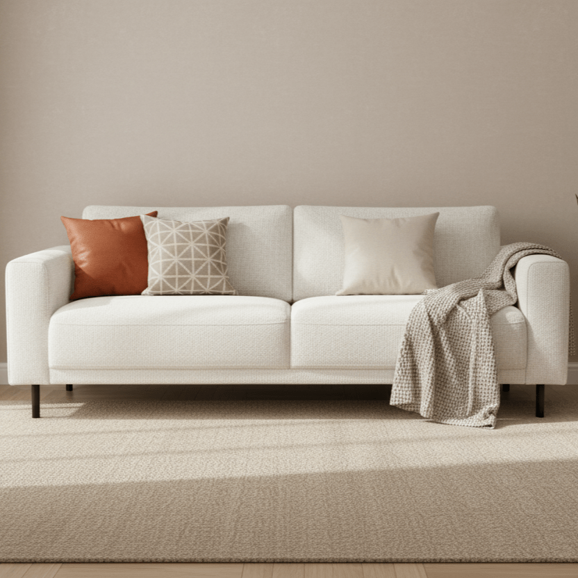 Canapé moderne 3 places en tissu beige Aniko 213x90x78 cm