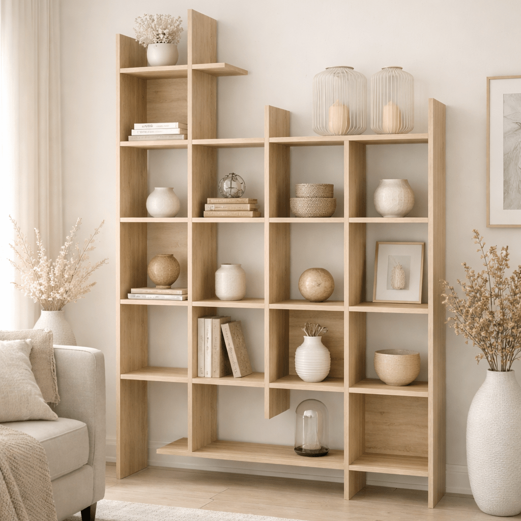 Boekenkasten - Boekenkast eikenlook melamine Manco 122x188x25,5 cm - Dimehouse