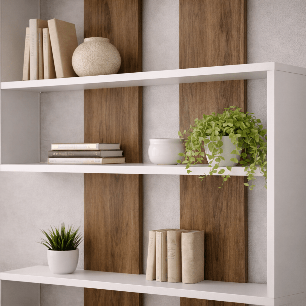 Boekenkasten - Boekenkast Rain Wit Walnoot Melamine 120x162x20 cm - Dimehouse