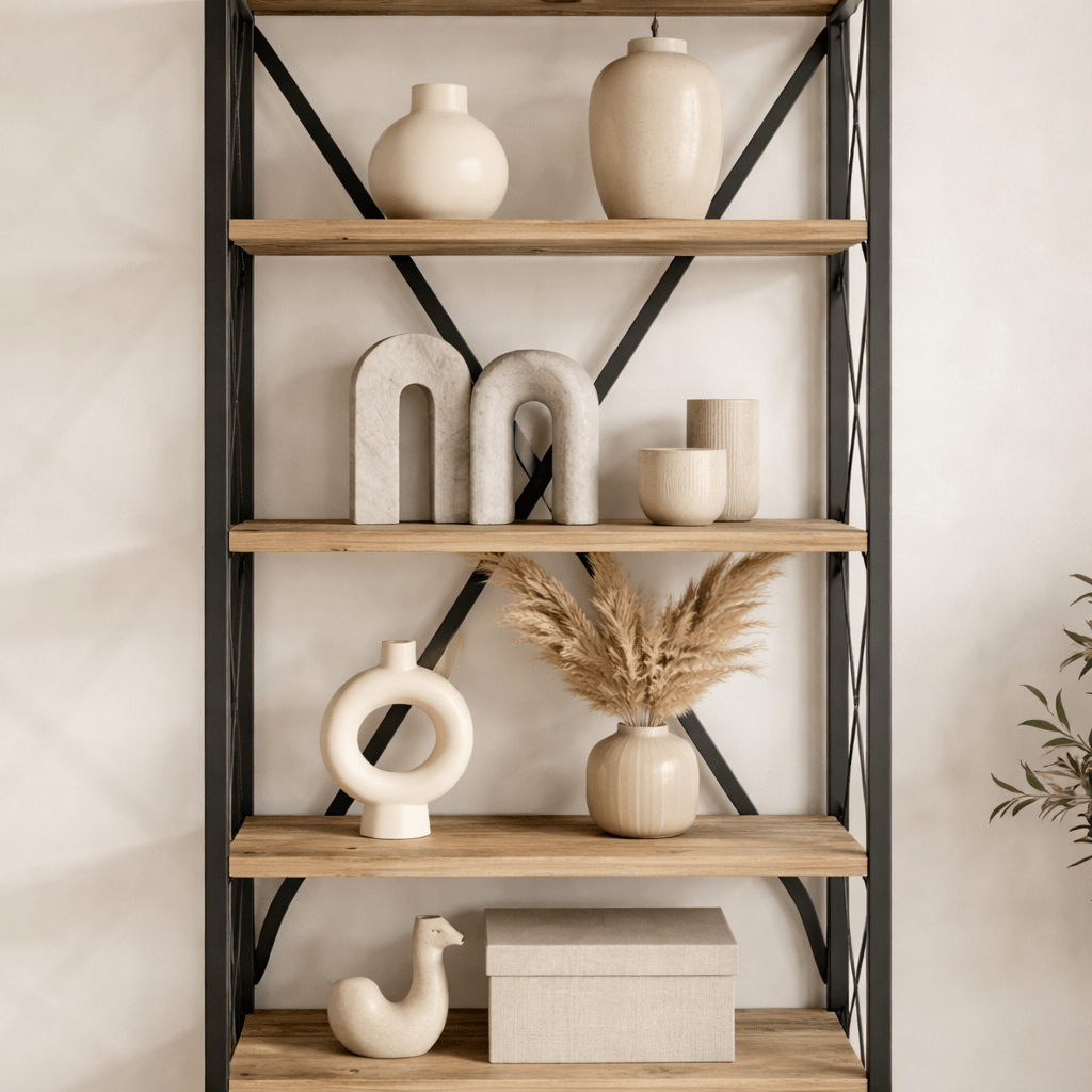 Boekenkasten - Boekenkast Suadiye Atlantisch Dennenhout Zwart Melamine 50x180x30 cm - Dimehouse