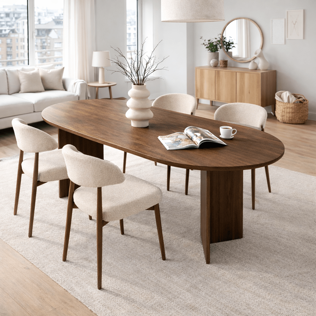 Sablin Table à manger Noyer 180x89,5x75 cm Noyer Mélamine