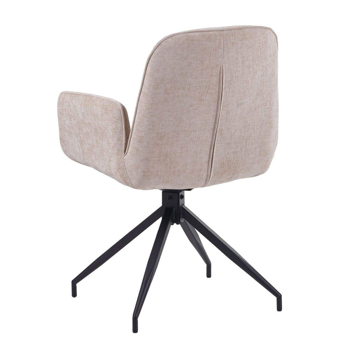 Ensemble de 4 Chaises de Salle à Manger Pivotantes Nela Chenille Beige - Avec Accoudoirs