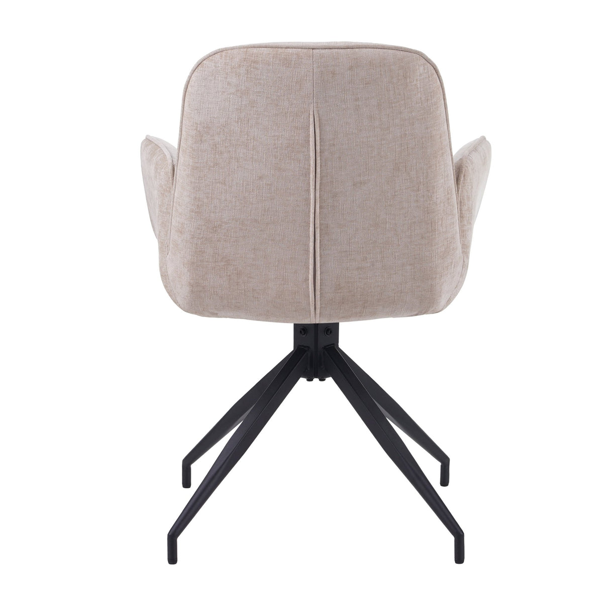Ensemble de 4 Chaises de Salle à Manger Pivotantes Nela Chenille Beige - Avec Accoudoirs