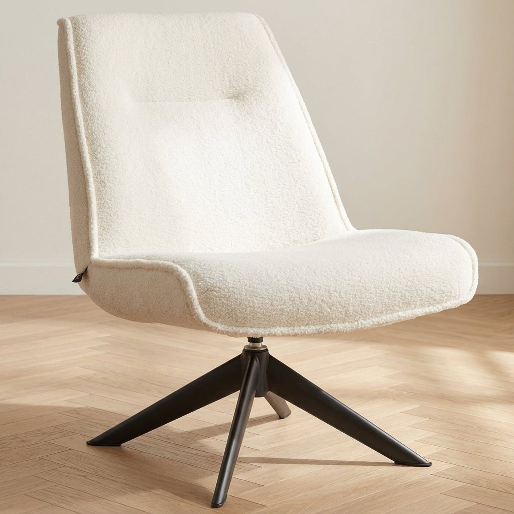 Fauteuil pivotant Marijn teddy photo d'ambiance naturelle dans un intérieur moderne