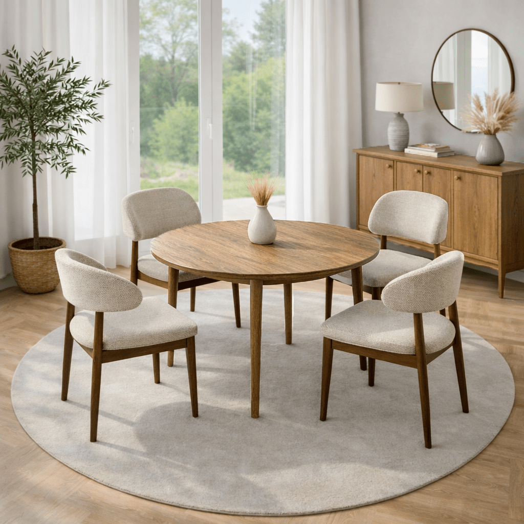 Table à manger noyer en mélamine rectangulaire 180x89,5x75 cm - Linova