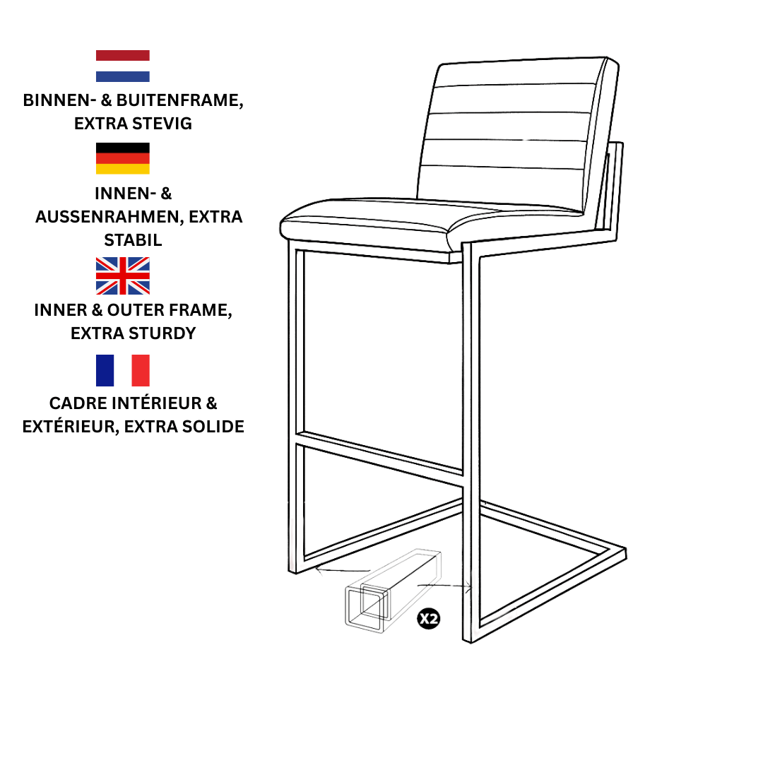 Tabouret de bar industriel haut Kuba noir