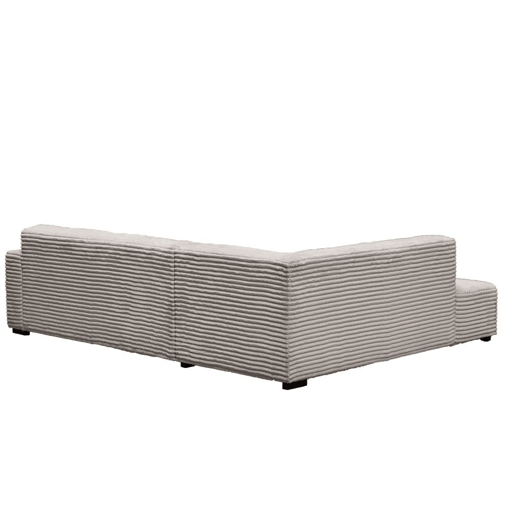 Canapé d'angle beige en tissu côtelé super doux Gavi - gauche