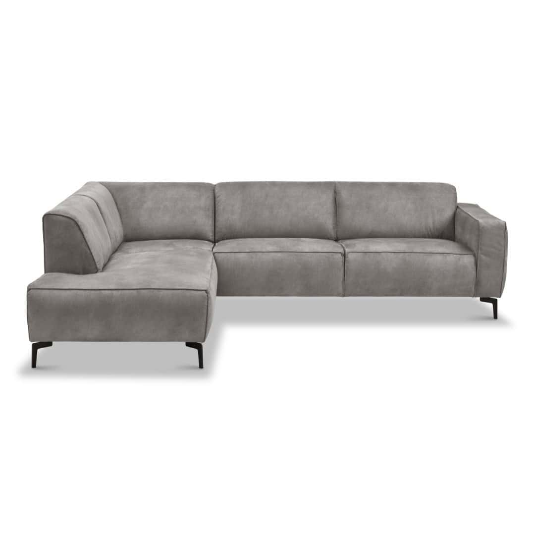 Canapé d'angle industriel en éco-cuir anthracite Brisbane - gauche