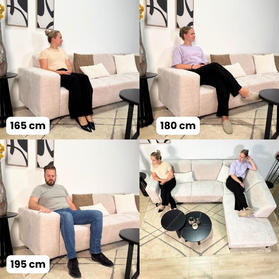 Canapé d'angle avec chaise longue en velours chenille taupe Manon - gauche