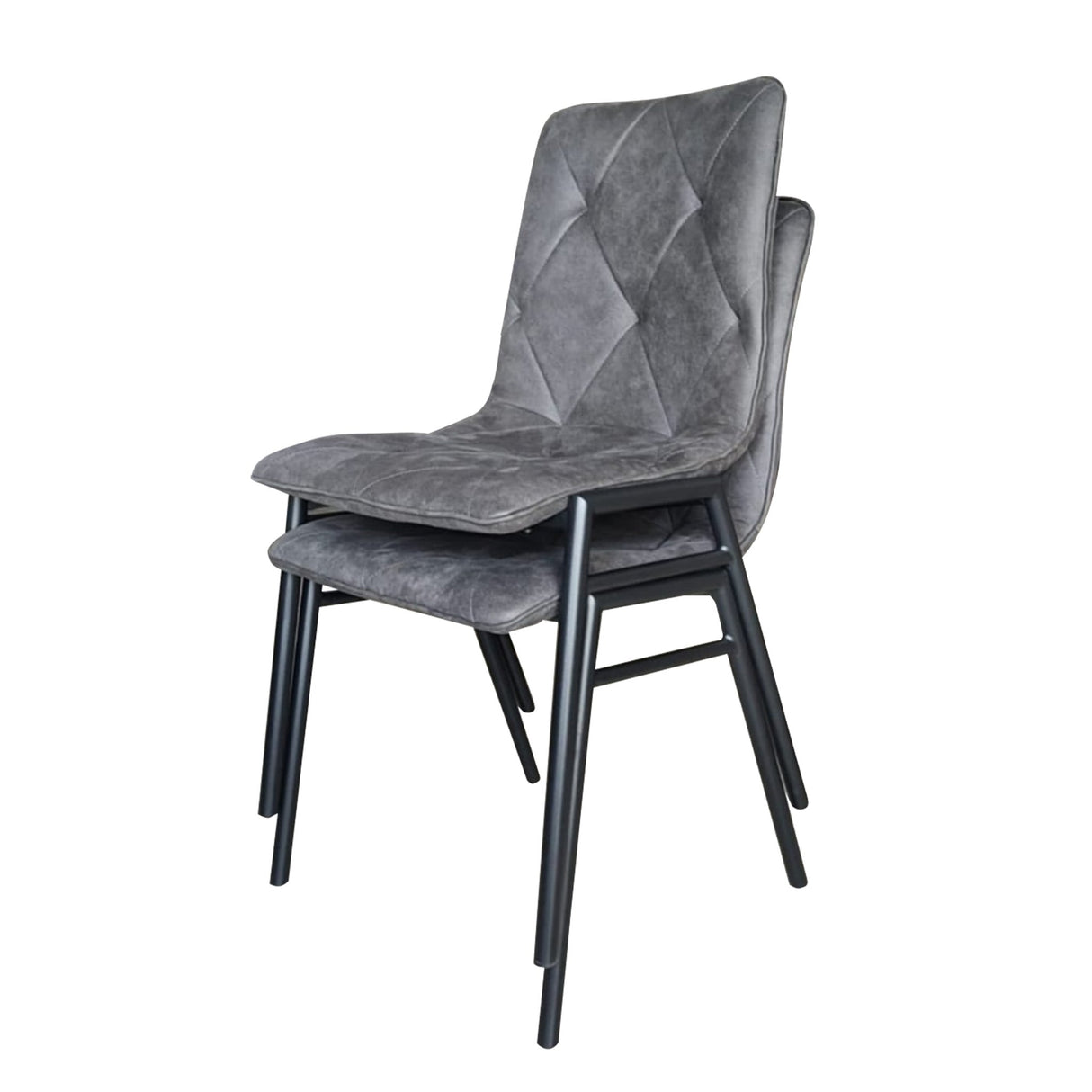Chaise de salle à manger Noan en microfibre anthracite - Sans accoudoirs