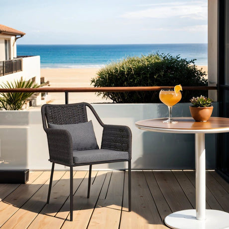 Chaise de jardin Dining avec accoudoirs et coussins Kaya Touw
