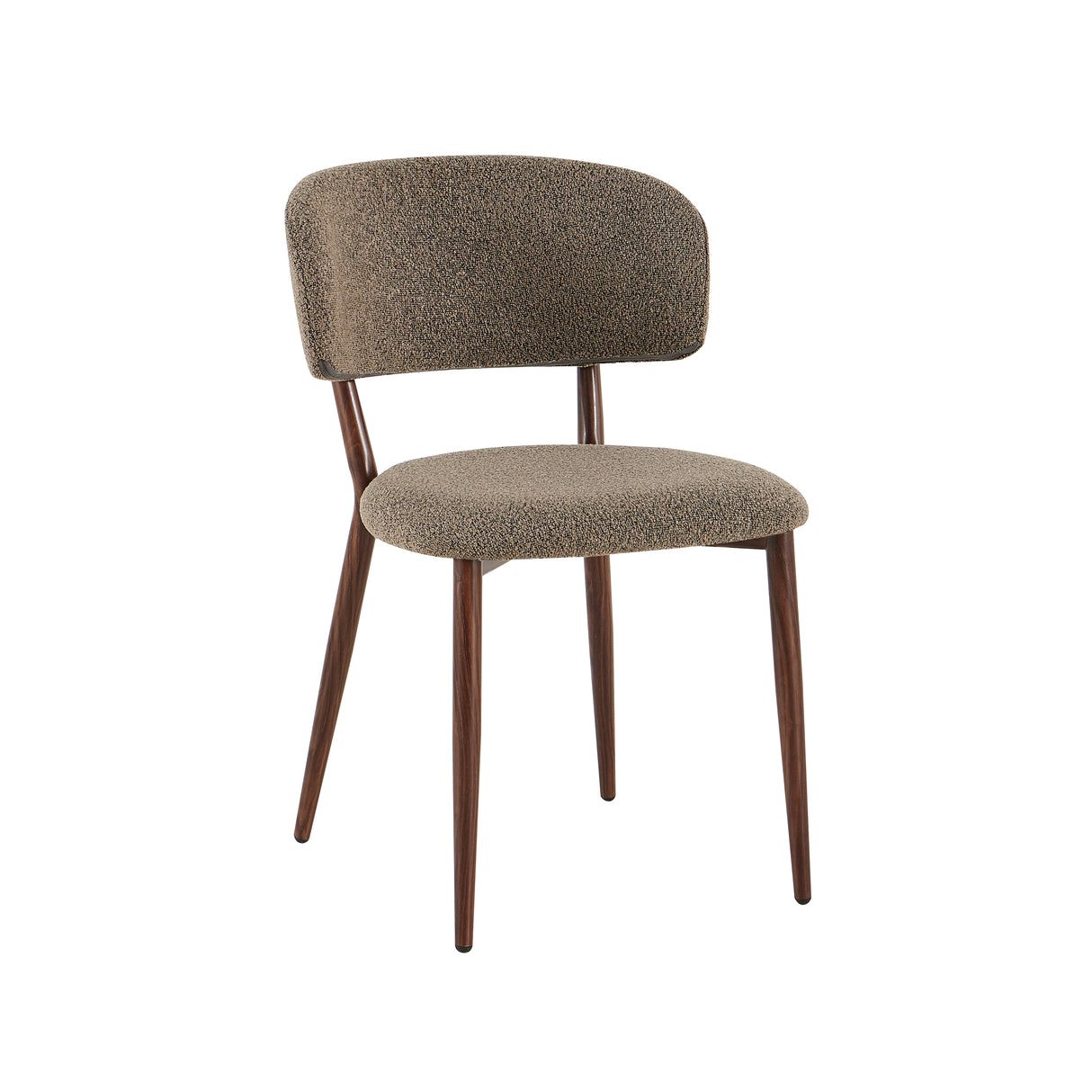 Chaise de salle à manger Japandi Yura beige - structure aspect noyer