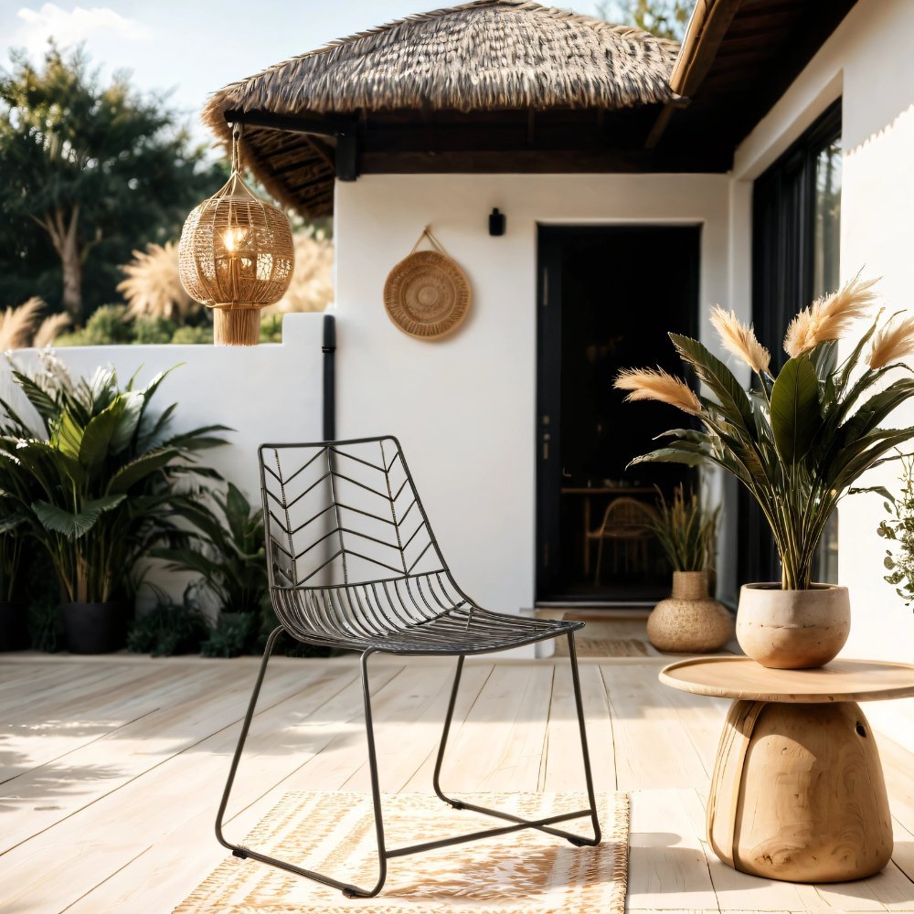 Chaise de jardin Métal Noir Millie