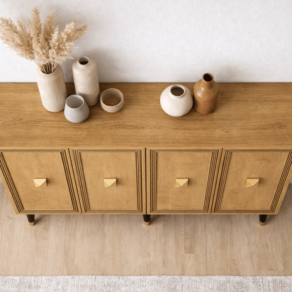 Dressoirs - Modern Dressoir Ansel Sapphire Eikenlook Melamine 120 cm - Dimehouse