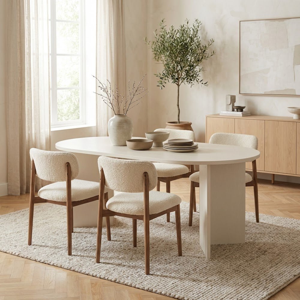 Sablin Table à manger en bois blanc 180x89,5x75 cm Bois Blanc Mélamine