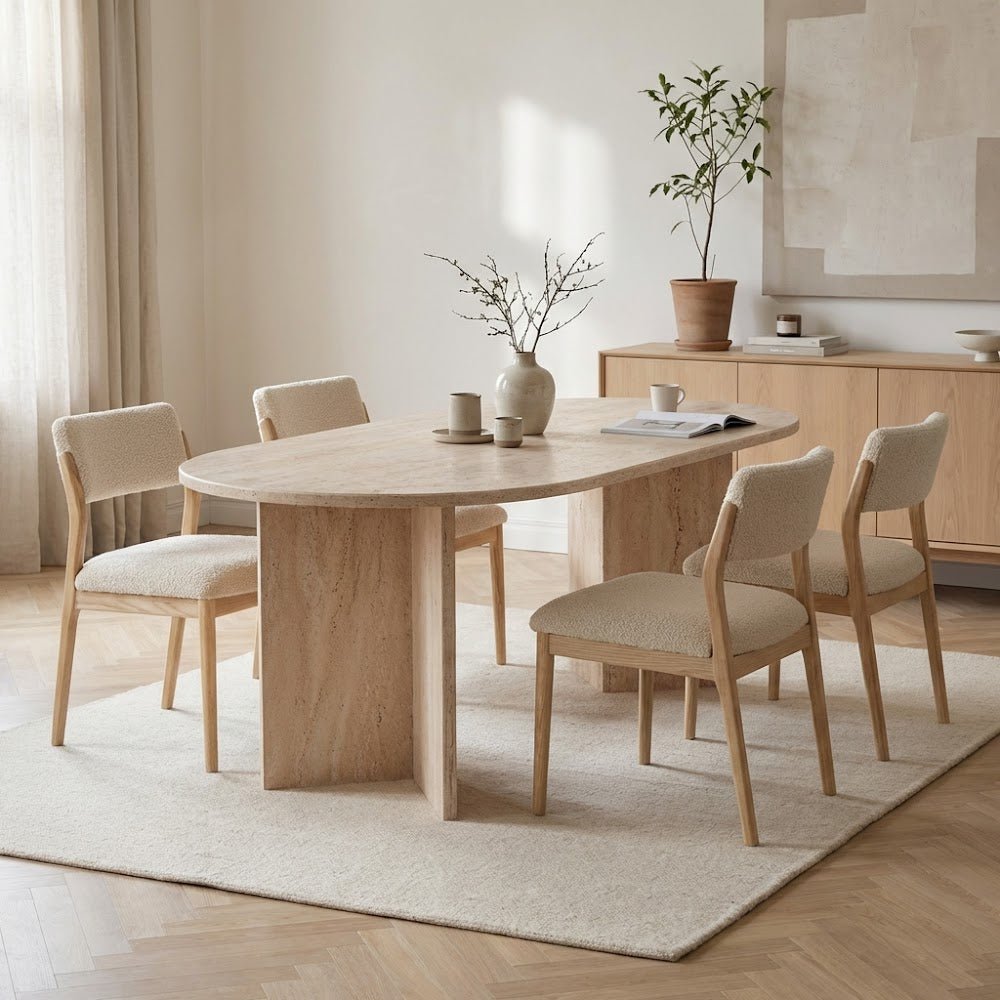 Sablin Table en mélamine Travertin 180x89,5x75 cm