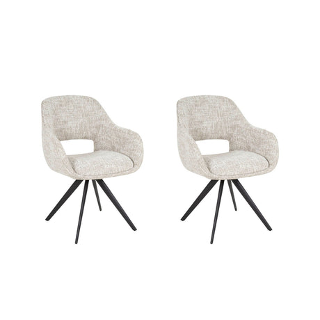 Ensemble de 2 chaises de salle à manger Springo pivotantes Eagle Crème