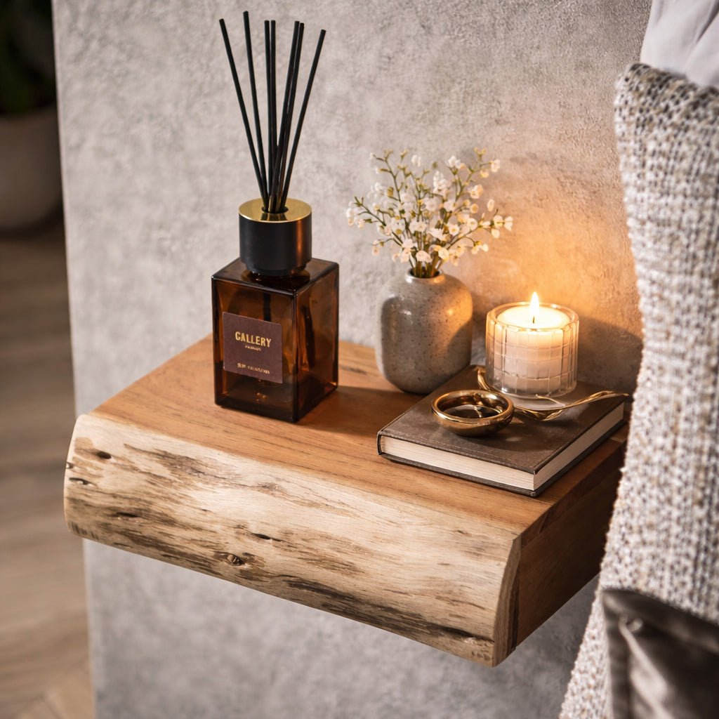 Ensemble de 2 Tables de Nuit Suspendues en Bois d'Acacia Freya Petit