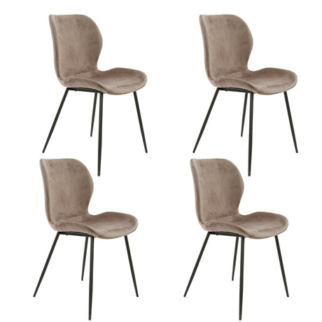 Ensemble de 4 chaises de salle à manger Argo Velours champagne