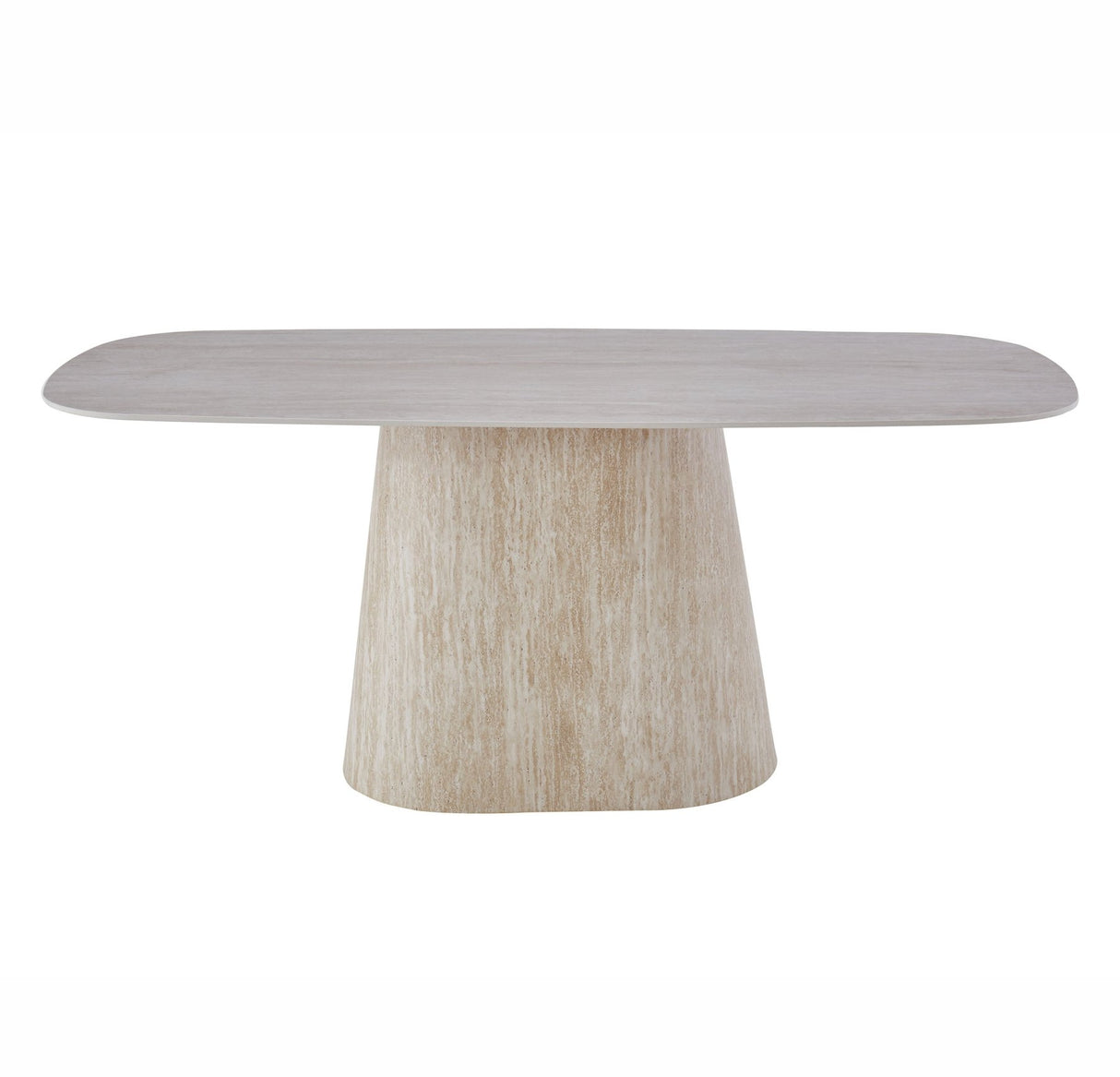 Eettafels-Sintered Stone Marmerlook Travertin beige blad Eettafel Lea 180x90 cm - Deens Ovaal-Dimehouse