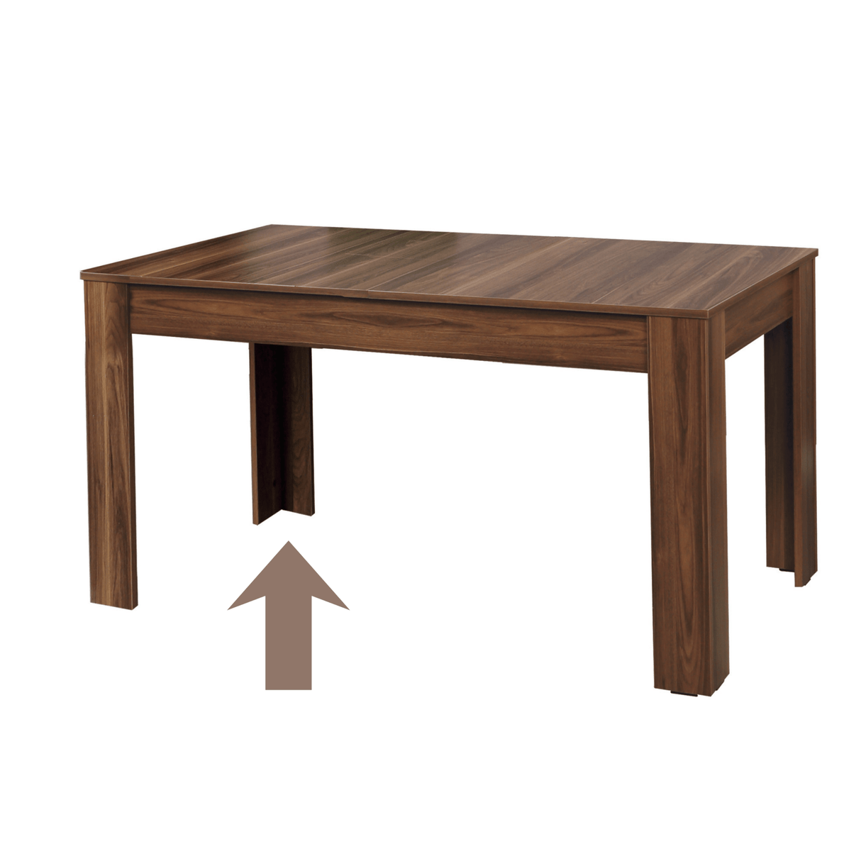 Table à manger extensible noyer mélamine – Japandi – 130 – 170 cm – Otis