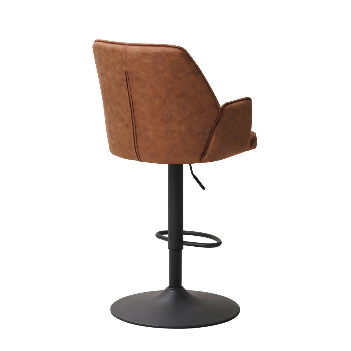 Tabouret de bar industriel réglable Novan cognac