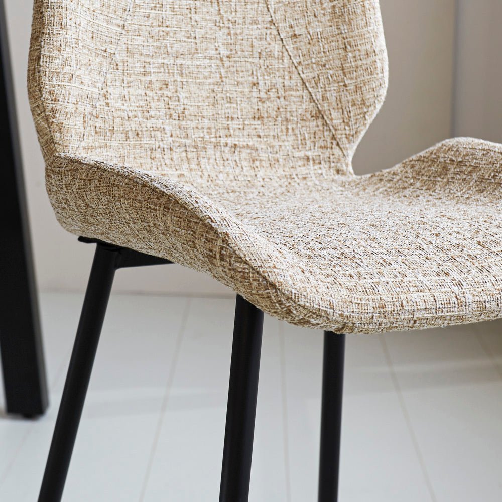 Tabouret de bar Beau 67cm hauteur d'assise chenille beige