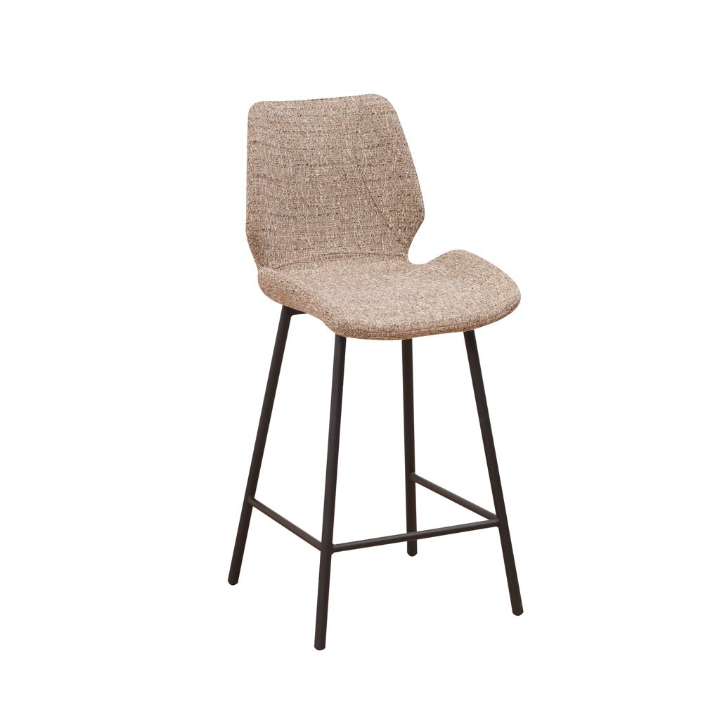 Tabouret de bar Beau 67cm hauteur d'assise chenille beige
