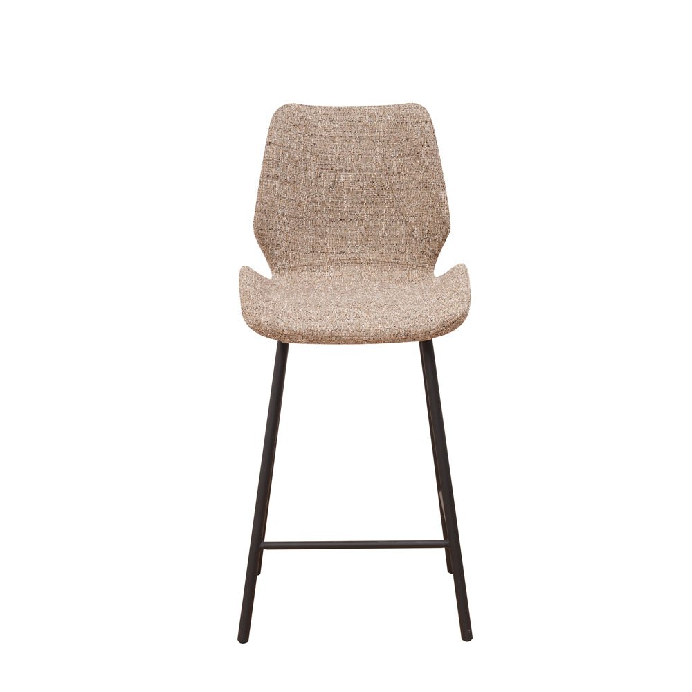 Tabouret de bar Beau 67cm hauteur d'assise chenille beige