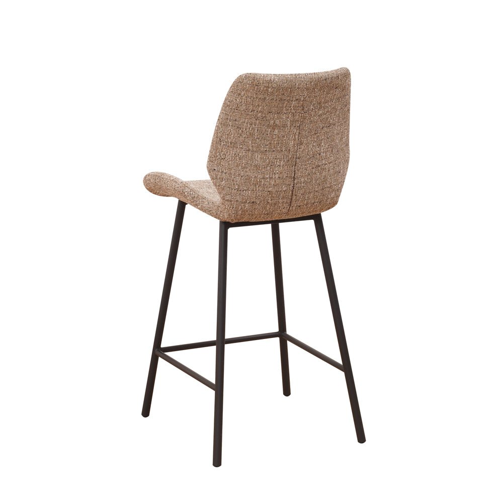 Tabouret de bar Beau 67cm hauteur d'assise chenille beige