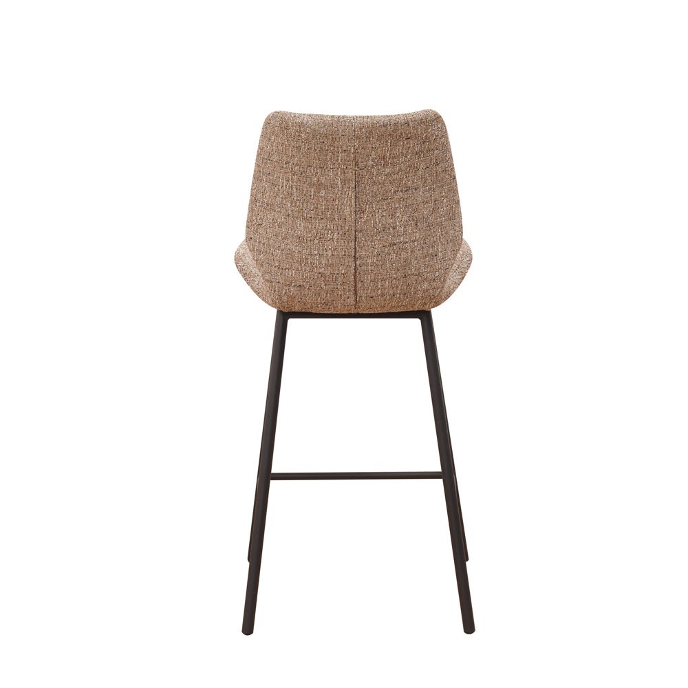 Tabouret de bar Beau 67cm hauteur d'assise chenille beige