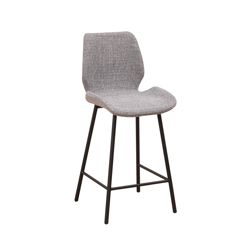 Tabouret de bar Beau 67cm de hauteur d'assise en chenille gris clair